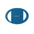 Blue Rugby ball icon isolated on transparent background.
