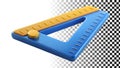 Blue ruler and triangle set showcasing measuring tool and geometry instrument png transparent image Generative AI