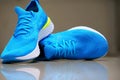 Blue running or sport shoes Royalty Free Stock Photo