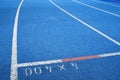 Blue running track