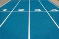 Blue running track Royalty Free Stock Photo