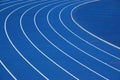 Blue running track Royalty Free Stock Photo