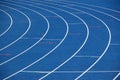 Blue running track Royalty Free Stock Photo