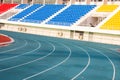 Blue running track Royalty Free Stock Photo