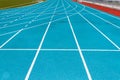 Blue running track Royalty Free Stock Photo