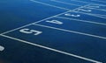 Blue running tracks. Royalty Free Stock Photo