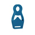 Blue Russian doll matryoshka icon isolated on transparent background.