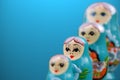 Blue Russian Dolls Royalty Free Stock Photo