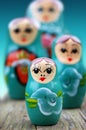 Blue Russian Dolls Royalty Free Stock Photo