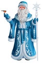 Blue Russian grandfather frost. Russian Santa Claus Saint Nicholas