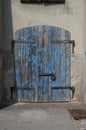 Blue Rustic Door, old barn, wooden texture Royalty Free Stock Photo