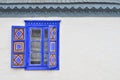 Blue rustic window Royalty Free Stock Photo