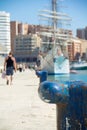 Blue rusty bollard