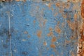Blue rusty iron sheet. Space for text. Backgrounds and textures Royalty Free Stock Photo
