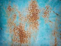 Blue rusty metal surface with cracking texture Royalty Free Stock Photo
