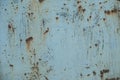 Blue rusty tin surface Royalty Free Stock Photo