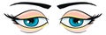 Blue sad eyes, illustration, vector Royalty Free Stock Photo