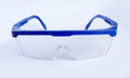 Blue Safety Glasses white background Royalty Free Stock Photo