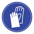 Blue safety gloves sign.
