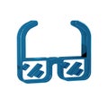 Blue Safety goggle glasses icon isolated on transparent background.