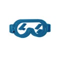 Blue Safety goggle glasses icon isolated on transparent background.