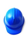 Blue safety helmet on white, hard hat isolated clipping path. Royalty Free Stock Photo