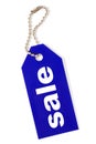 Blue sale tag isolated