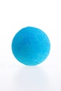 Blue salt bath ball on a white background. Royalty Free Stock Photo