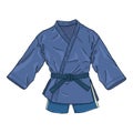 Blue Sambo Uniform. Kimono Jacket and Shorts