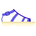 Blue sandal flat illustration on white