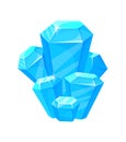 Blue sapphire. Crystal stones, jewel magic gemstone, artoon vector illustration