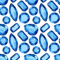 Blue Sapphire seamless pattern