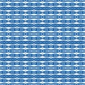 Blue Sardines Fish Stripe Seamless Vector Pattern. Swimming Sea Animal for Lisbon St Anthony Portugese Food Festival. Graphic for