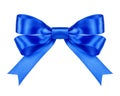 Blue satin bow Royalty Free Stock Photo