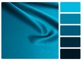 Blue satin colour palette swatch Royalty Free Stock Photo