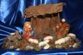Christmas crib made by hand in carded wool Royalty Free Stock Photo