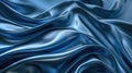 Blue satin fabric texture with elegant waves. Abstract luxurious background Royalty Free Stock Photo