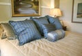 Blue Satin Pillows Royalty Free Stock Photo