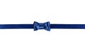 Blue satin ribbon tied in a bow isolated on white Royalty Free Stock Photo