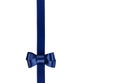 Blue satin ribbon tied in a bow isolated on white Royalty Free Stock Photo