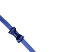 Blue satin ribbon tied in a bow isolated on white Royalty Free Stock Photo