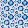 Blue saturated color Sapphire seamless pattern