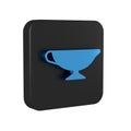 Blue Sauce boat icon isolated on transparent background. Sauce bowl. Black square button.