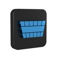 Blue Sauna bucket icon isolated on transparent background. Black square button.