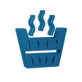 Blue Sauna bucket icon isolated on transparent background.