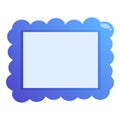 Blue scalloped empty picture frame providing copy space Royalty Free Stock Photo
