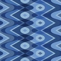 Blue scalloped seamless pattern