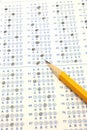Blue Scantron Bubble Test with number two pencil Royalty Free Stock Photo