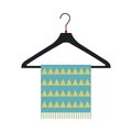 Blue scarf on coat-hanger flat icon Royalty Free Stock Photo