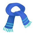 The blue scarf.Winter warm wool scarf for the neck.Scarves and shawls single icon in cartoon style vector symbol stock